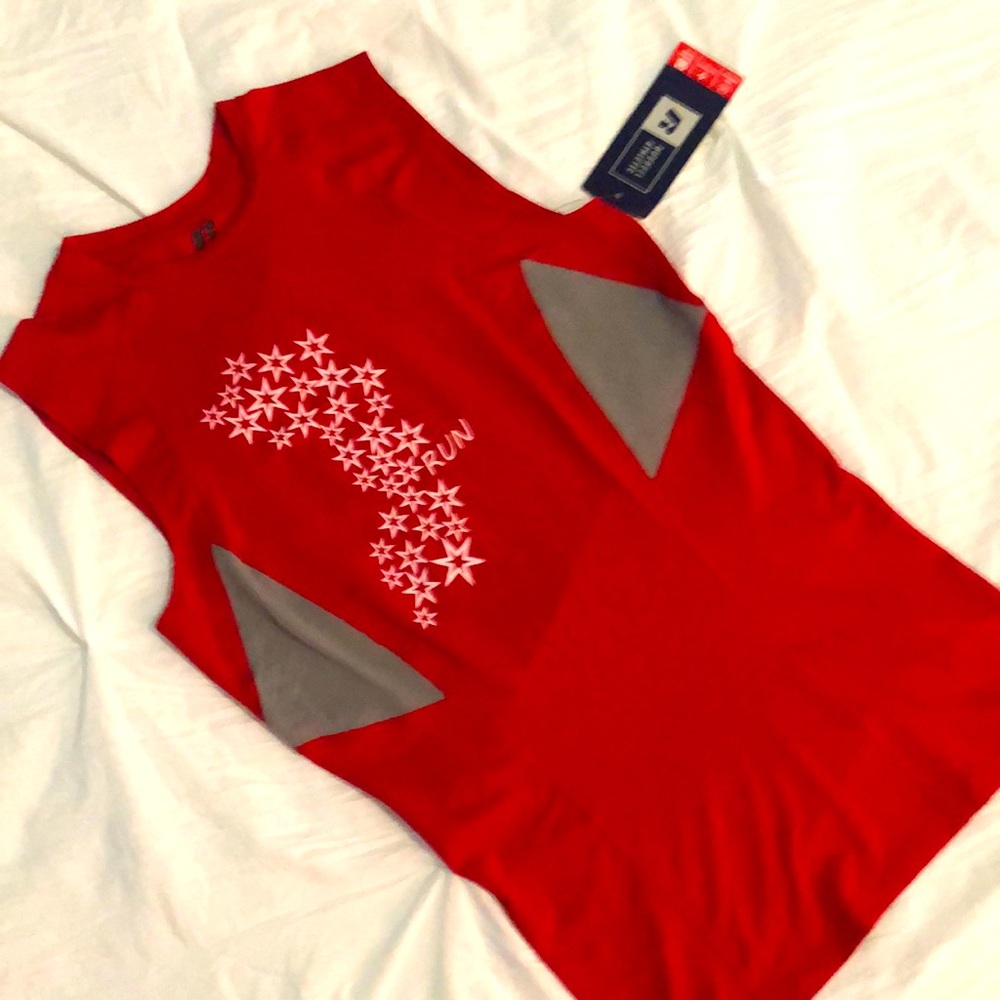 Russell athletic running tank Red and white print Men sizes Medium and Large